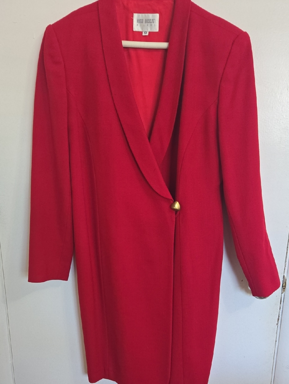 Women's Red Long Blazer Coat